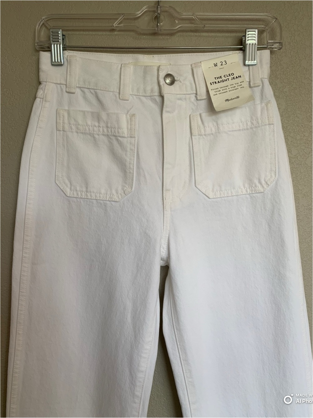 Madewell White The Cleo Straight Jean Size 23 NWT Rigid Denim Summer Jeans - Picture 5 of 16